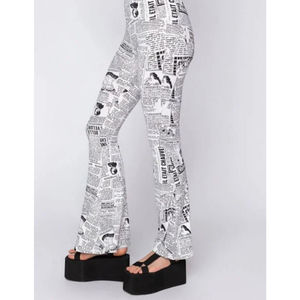 Akira Newsprint Flare Leggings